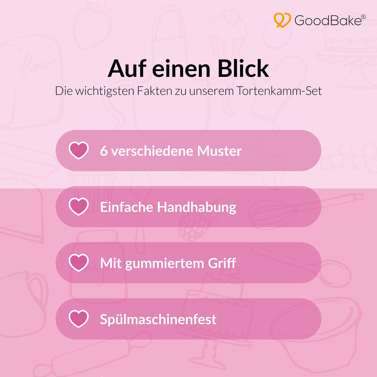 Tortenkamm-Set (3-teilig)