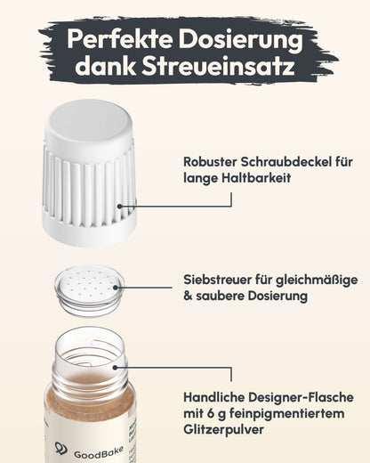 Essbarer Glitzer Rosegold (6g)