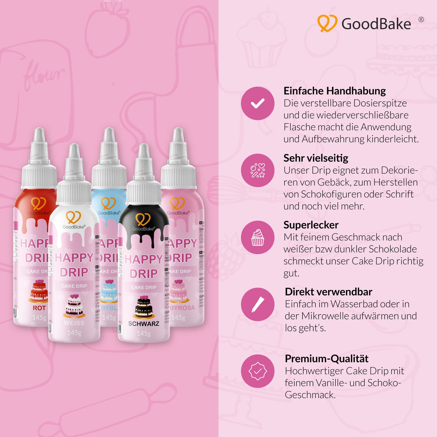 Happy Drip Cake Drip Baby Pink (145 g)