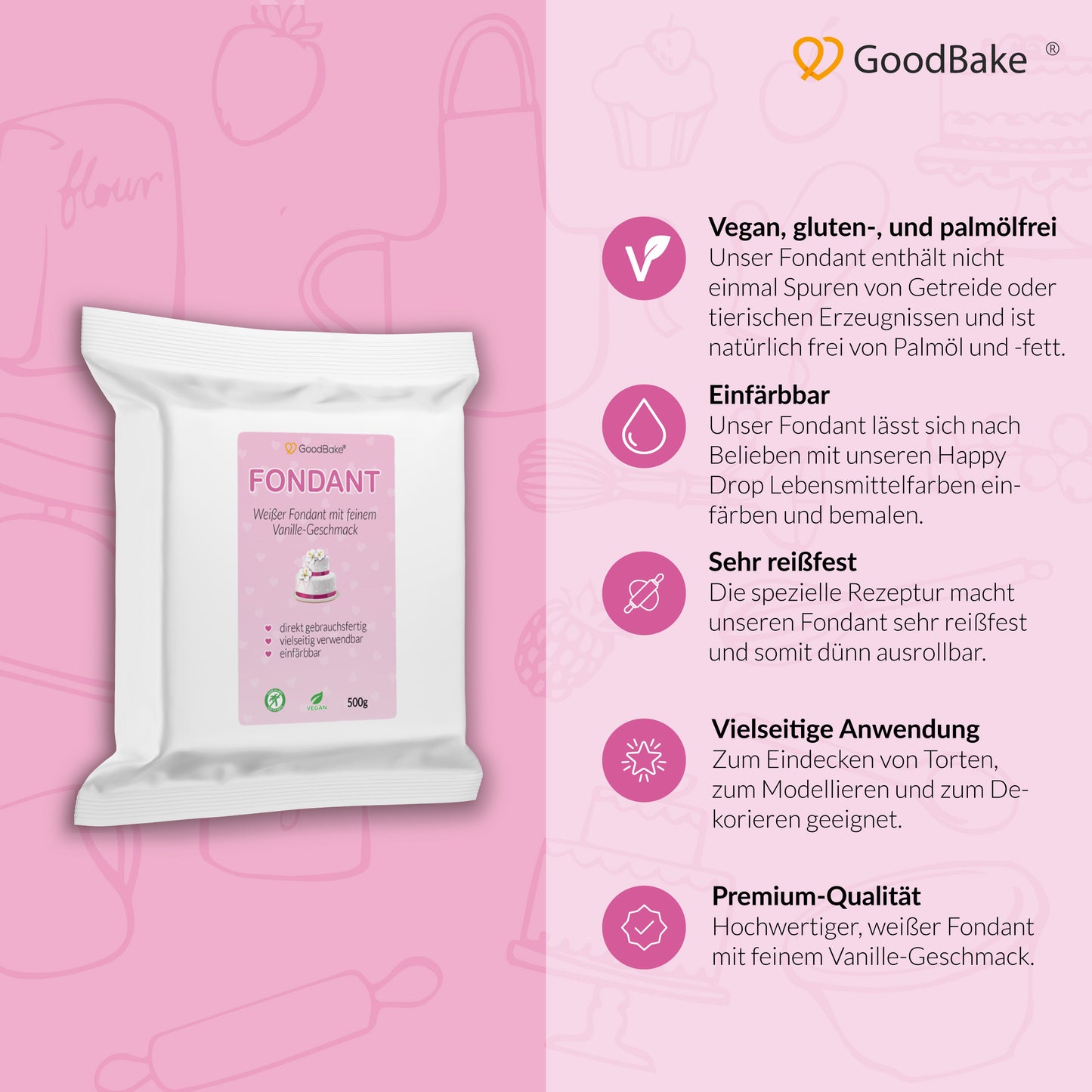 Premium-Fondant weiß (500g)