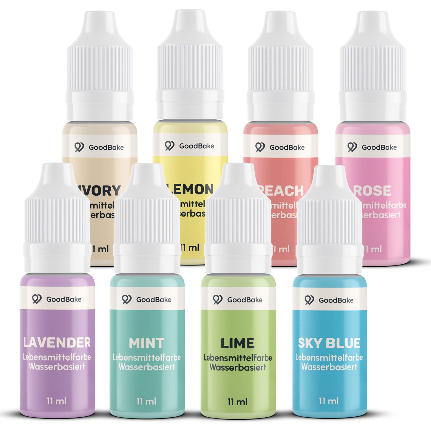 Lebensmittelfarben Pastell Set (8 Farben)