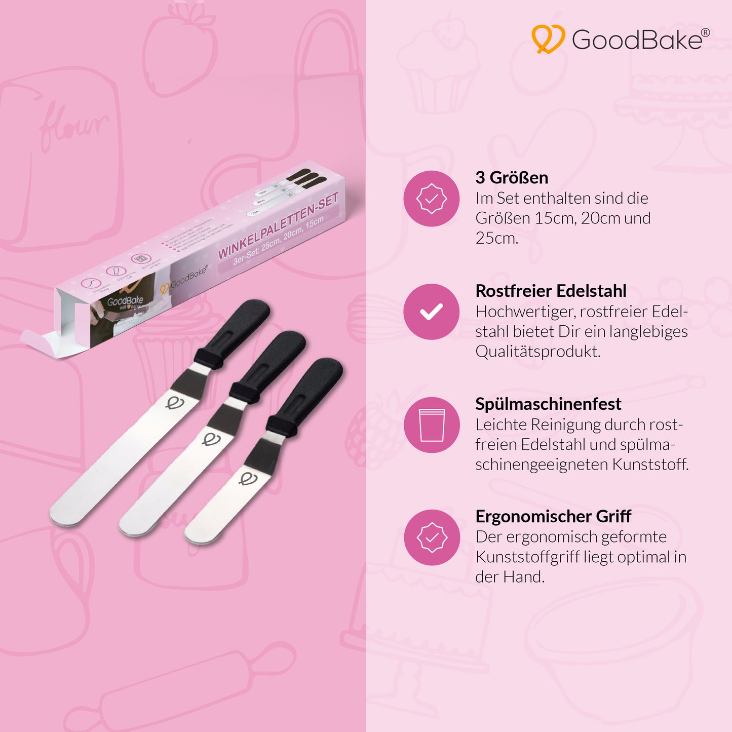 Winkelpaletten 3er-Set (15cm, 20cm, 25cm)