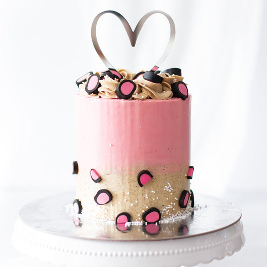 Großer Cake Topper aus Acrylglas "Heart" (Silber)