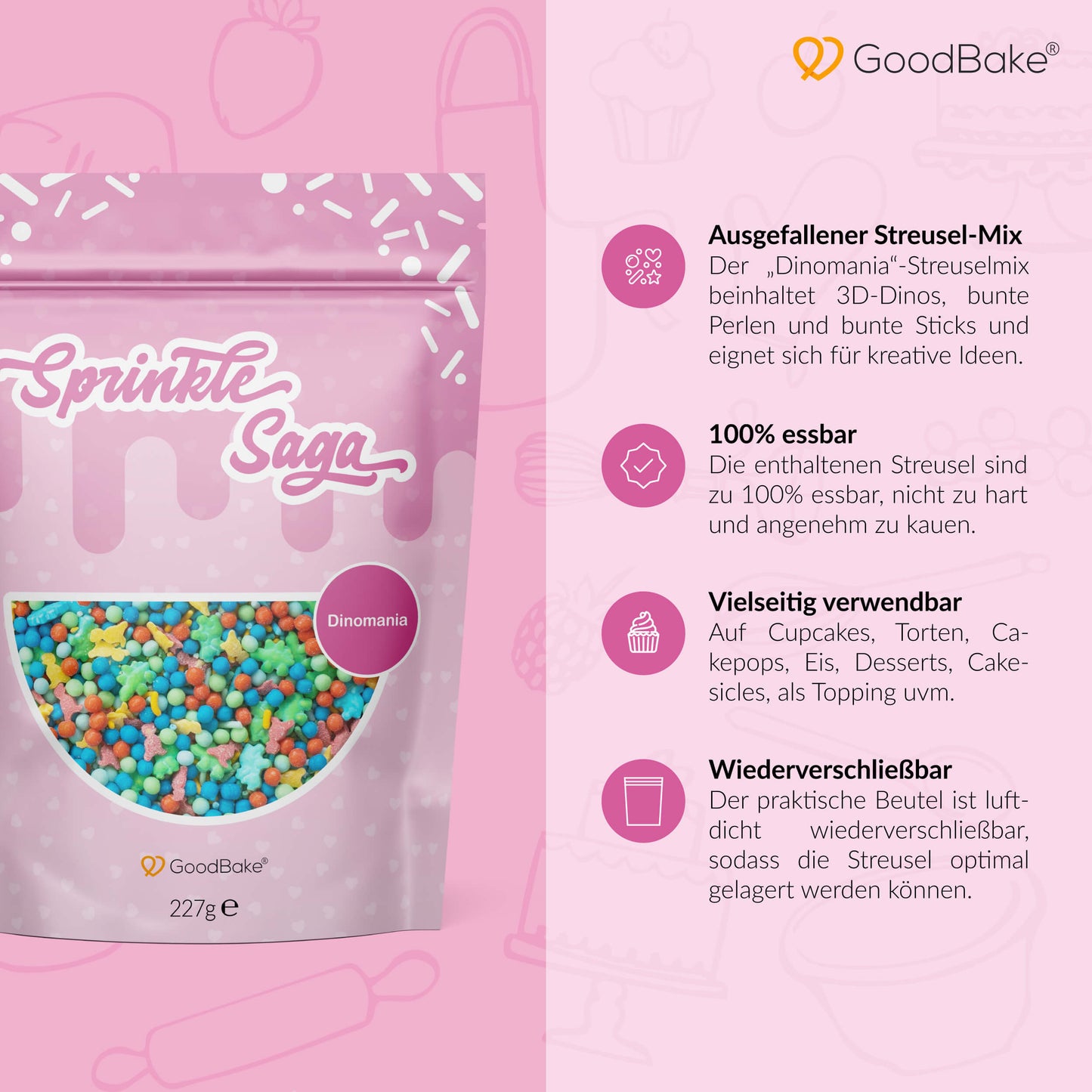 XXL Packung Streusel-Mix "Dinomania" (227g)