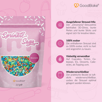 XXL Packung Streusel-Mix "Dinomania" (227g)