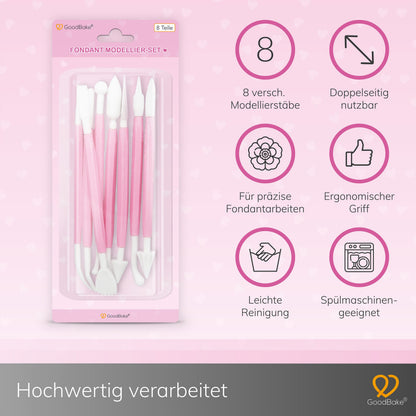 Modellierwerkzeuge für Fondant (8 Teile)