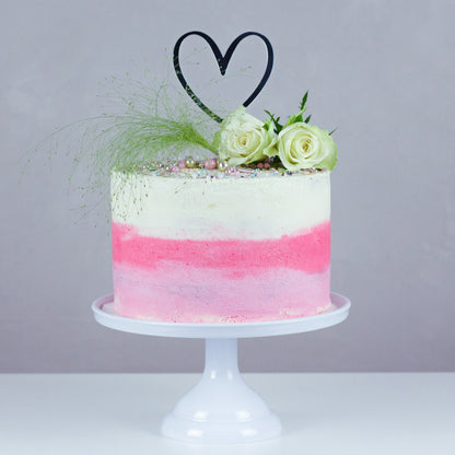 Großer Cake Topper aus Acrylglas "Heart" (Silber)